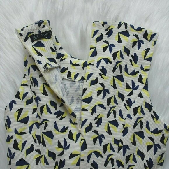 Zara Trafaluc Women's Tank Dress Sleeveless Box-Pleated Geometric Print Zip S - Picture 8 of 12